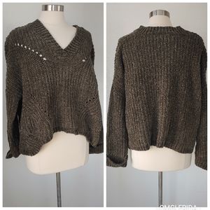 Cotton emporium V-Neck Chenille Sweater